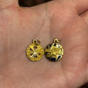 Gold and Blue Goodyear 10k Gold Filled Charms